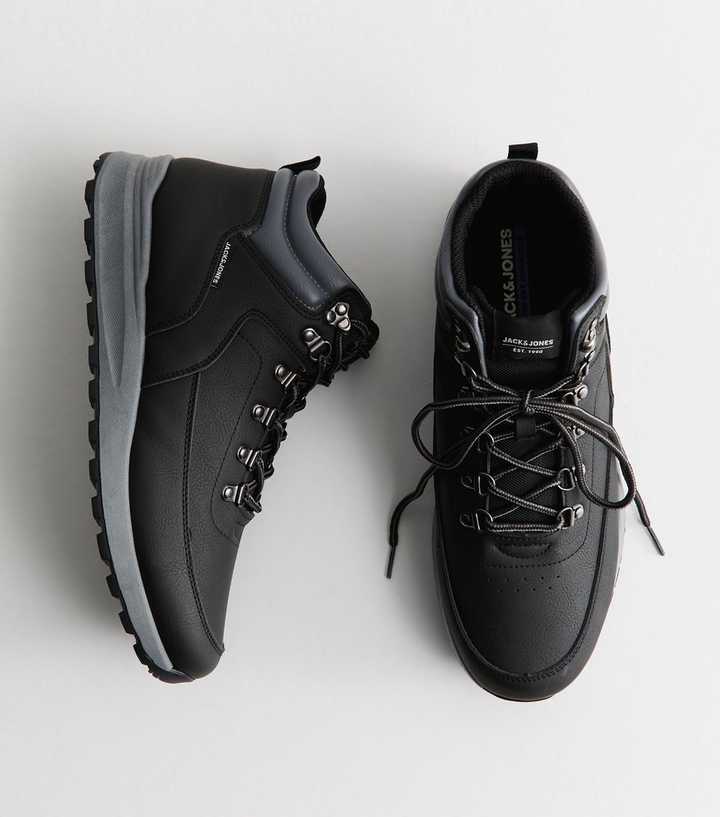 Jack & Jones Black Faux Leather Eaton Ankle Boots