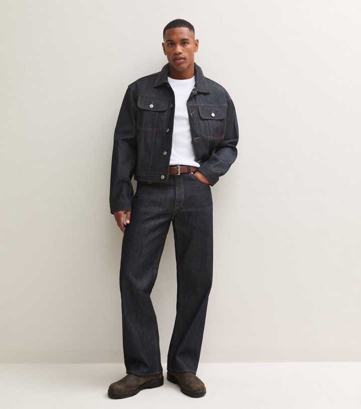 Jack & Jones Navy Classic Straight Leg Selvedge Jeans
