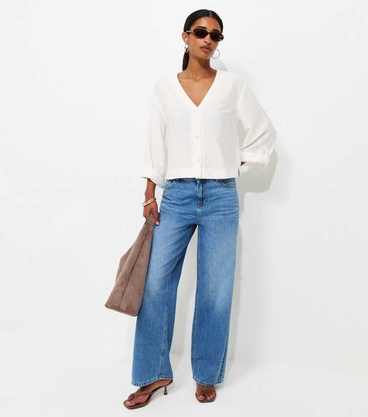 Cream V-Neck Shirt
