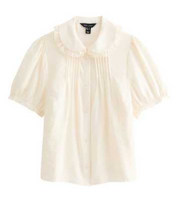 Cream Lace Trim Frill Shirt