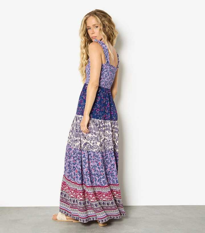 apricot purple dress Brush Spot Milkmaid Midi Dress