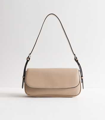 Mink Faux Leather Flap Front Shoulder Bag