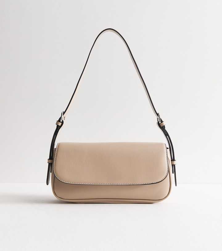 Mink Faux Leather Flap Front Shoulder Bag