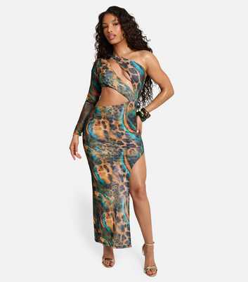 Public Desire Multicolour Asymmetric Cut Out Maxi Dres