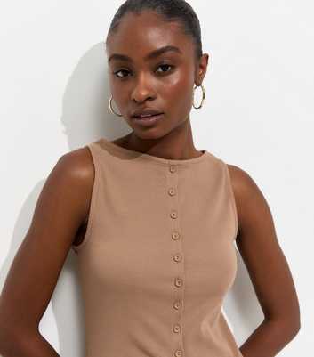 Mink Cotton Rich Button Through Tank Top