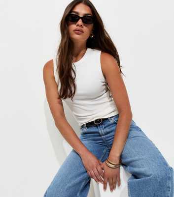 Cream Cotton Rich Ribbed Tank Top