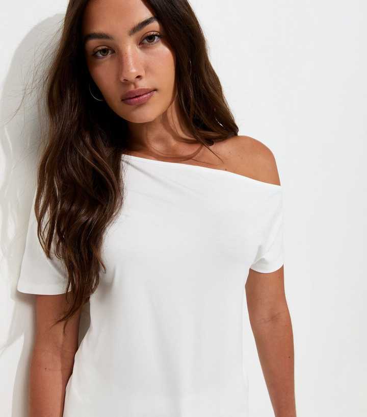 Off White Off The Shoulder T-Shirt