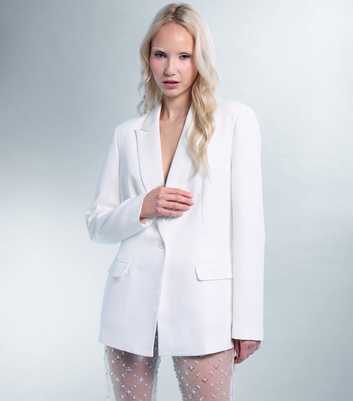 Public Desire White Boyfriend Blazer