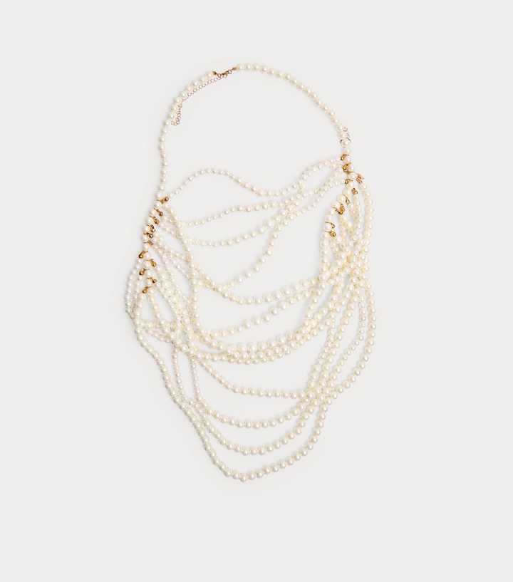 Public Desire Off White Faux Pearl Necklace and Body Chain