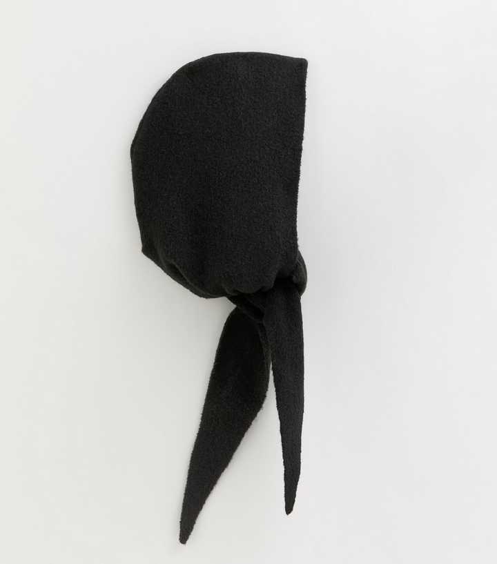 Black Hooded Scarf Bonnet