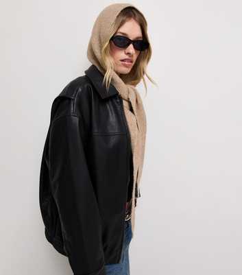 Oatmeal Hooded Scarf Bonnet