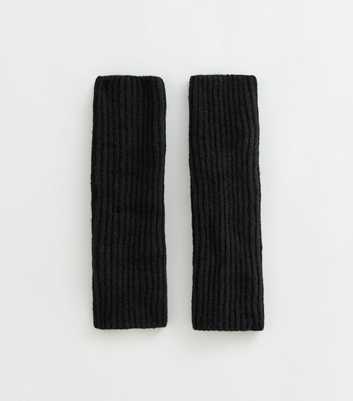 Black Knitted Ribbed Leg Warmers