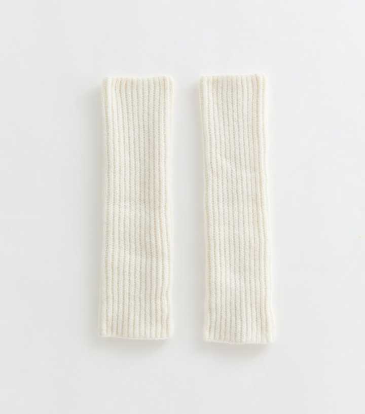 Cream Knitted Ribbed Leg Warmers