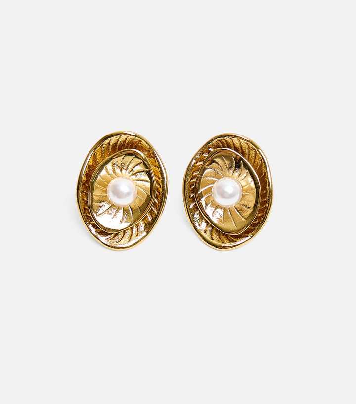 Public Desire Gold Tone Layered Faux Pearl Earrings