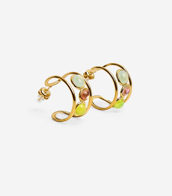Public Desire Gold Plated Resin Hoop Earrings