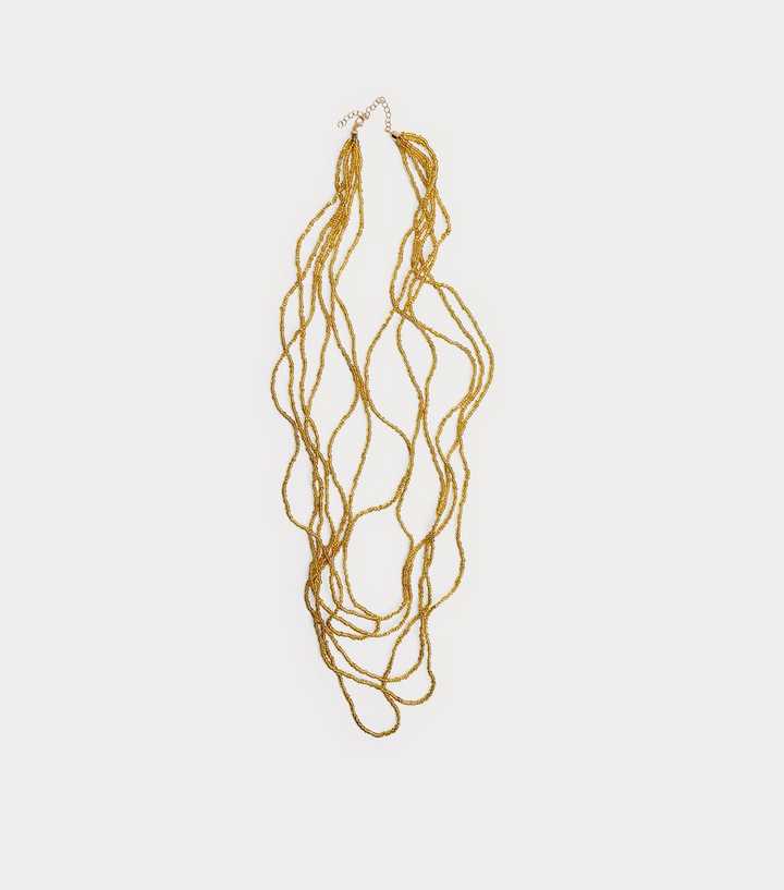 Public Desire Gold Long Beaded Necklace