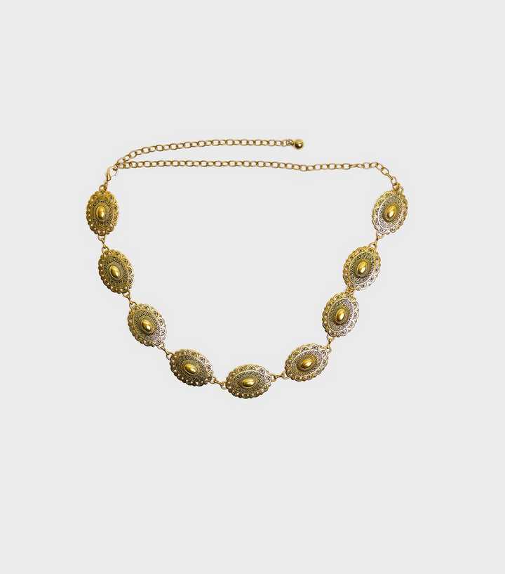 Public Desire Gold Tone Oval Chain Belt