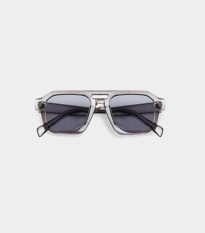 Public Desire Grey Square Aviator Sunglasses