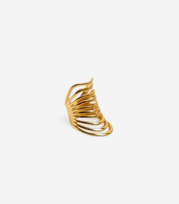 Public Desire Gold Tone Curved Stacked Ring