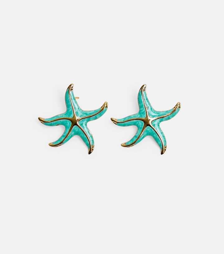 Public Desire Teal Starfish Stud Earrings