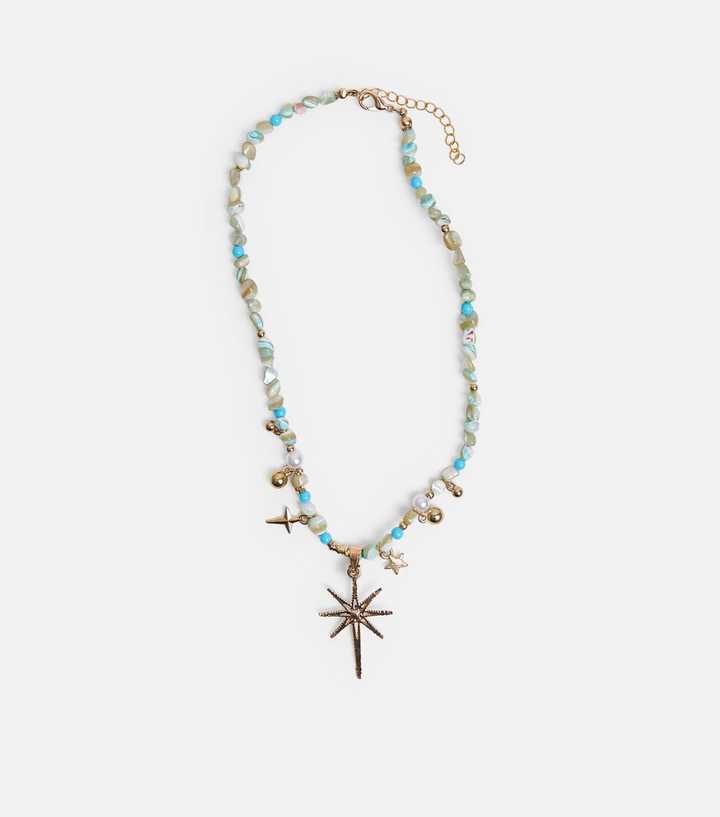 Public Desire Turquoise Beaded Star Pendant Necklace