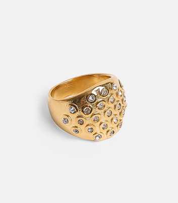 Public Desire Gold Tone Diamanté Detail Ring
