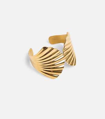 Public Desire Gold Tone Adjustable Shell Cuff Bracelet