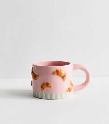 Pink Ceramic Croissant Mug 370ml