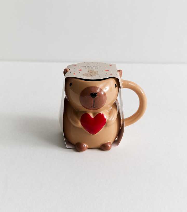 Brown Capybara Mug and Socks Set
