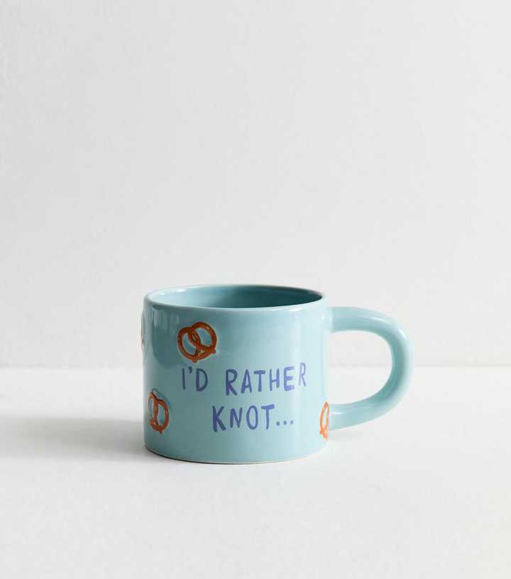 Light Blue Pretzel Rather Not Mug