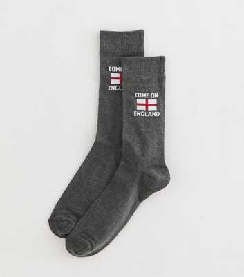 Grey Come On England Football Ankle Socks