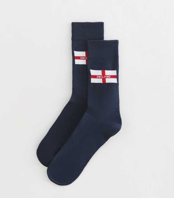 Navy England Flag Football Ankle Socks