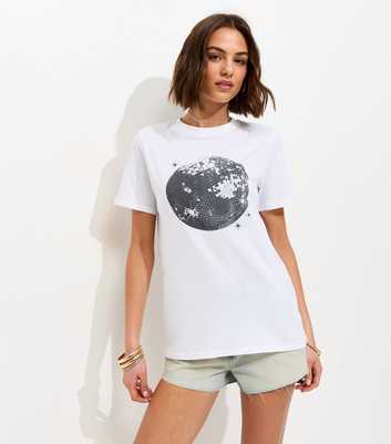 White Disco Print T-Shirt