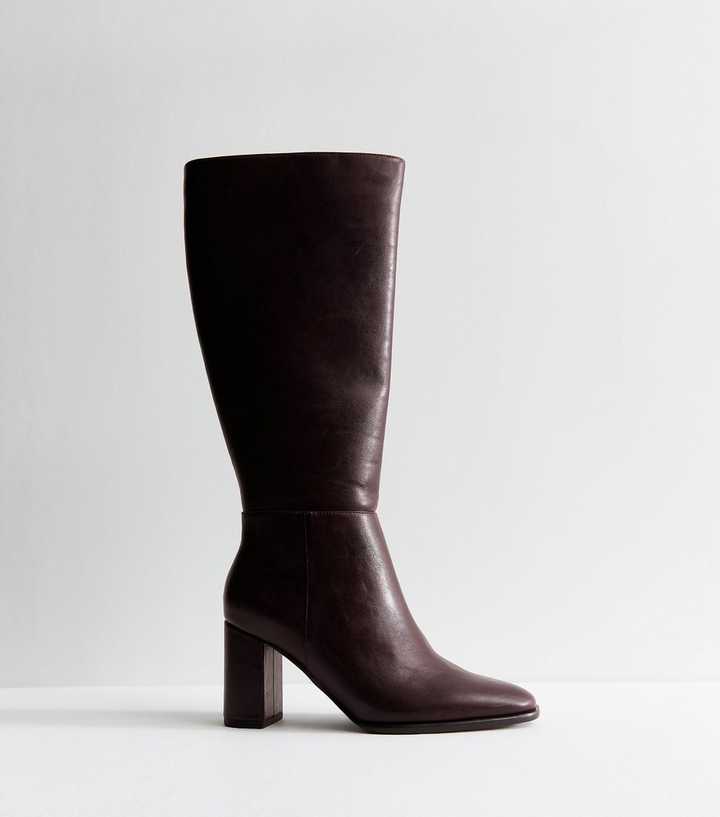 Dark Burgundy Faux Leather Knee High Boots