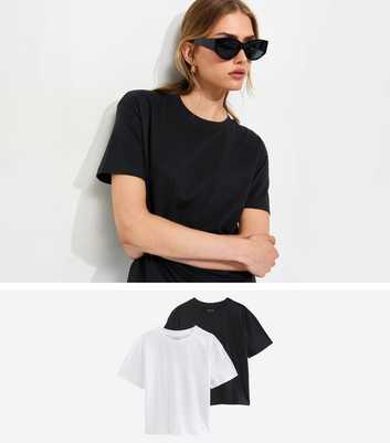Pack Of 2 White Cotton Boxy T-Shirts