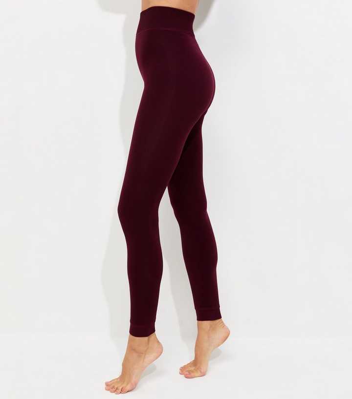 Dark Burgundy Fleece Lined Leggings