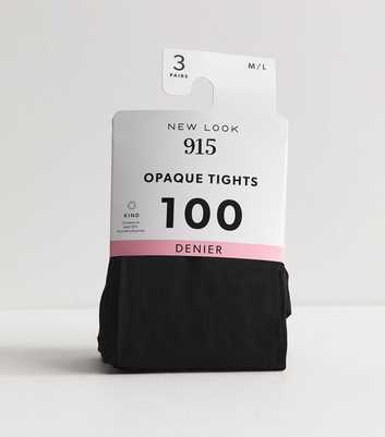 Pack of 3 Black 100 Denier Opaque Tights