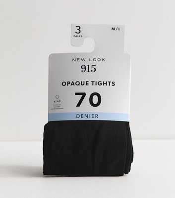 Girls Pack of 3 Black 70 Denier Opaque Tights