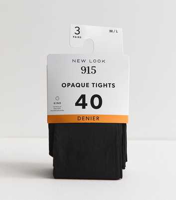 Pack of 3 Black 40 Denier Opaque Tights