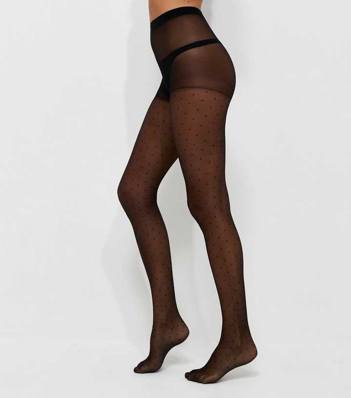 Black Sheer Polka Dot Tights