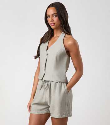 Gym King Light Khaki Halterneck Top