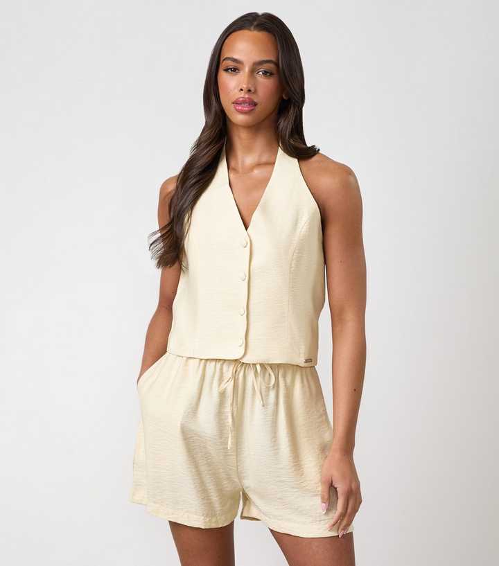Gym King Light Yellow Halterneck Top