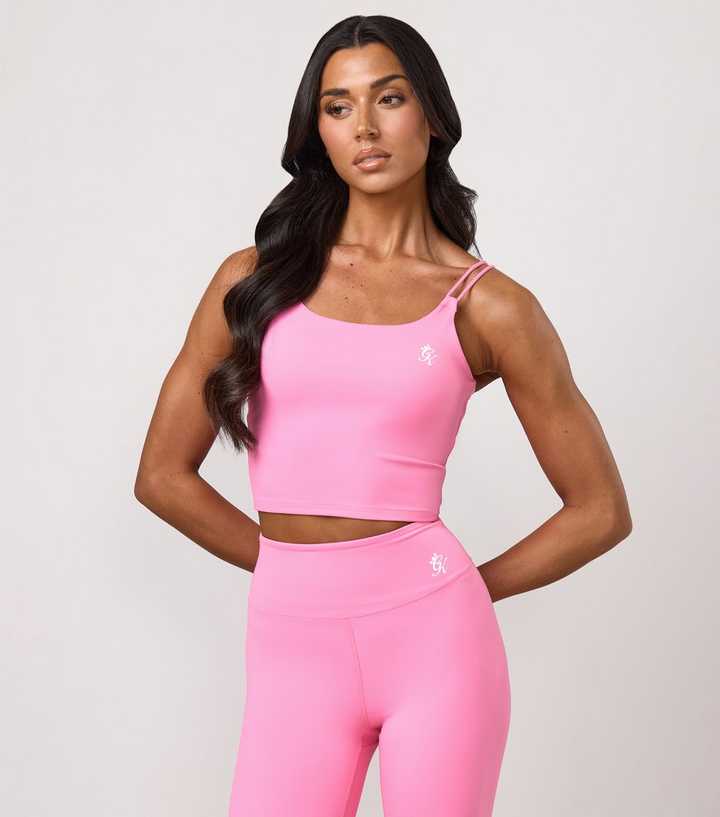 Gym King Bright Pink 365 Logo Print Tank Top