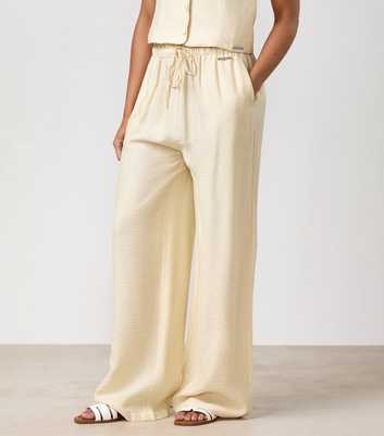Gym King Light Yellow Wide Leg Trousers