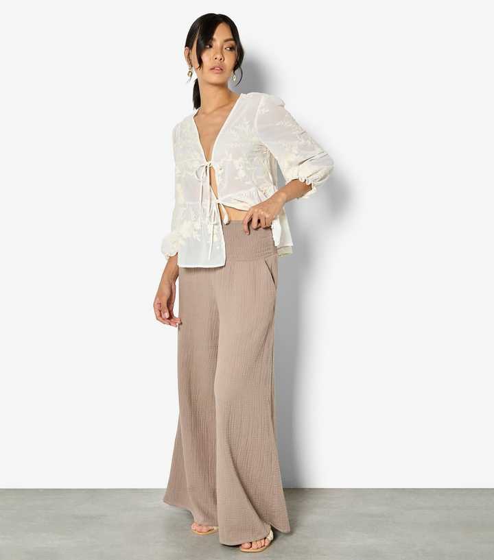 Apricot Stone Wide Leg Trousers