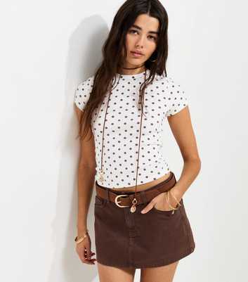 Cream Cotton Rich Spot Print Baby Tee T-Shirt