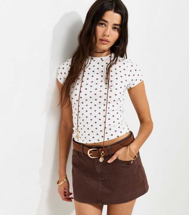Cream Cotton Rich Spot Print Baby Tee T-Shirt