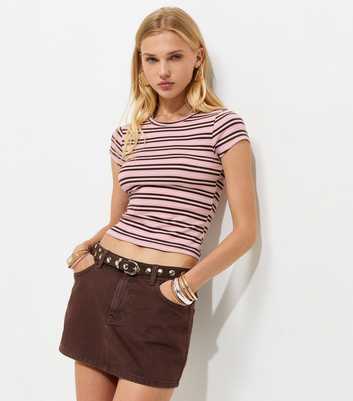 Pink Cotton Rich Striped Baby Tee T-Shirt