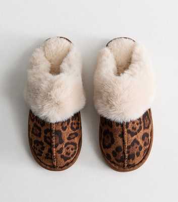 Stone Faux Suede and Faux Fur Backless Mule Slippers