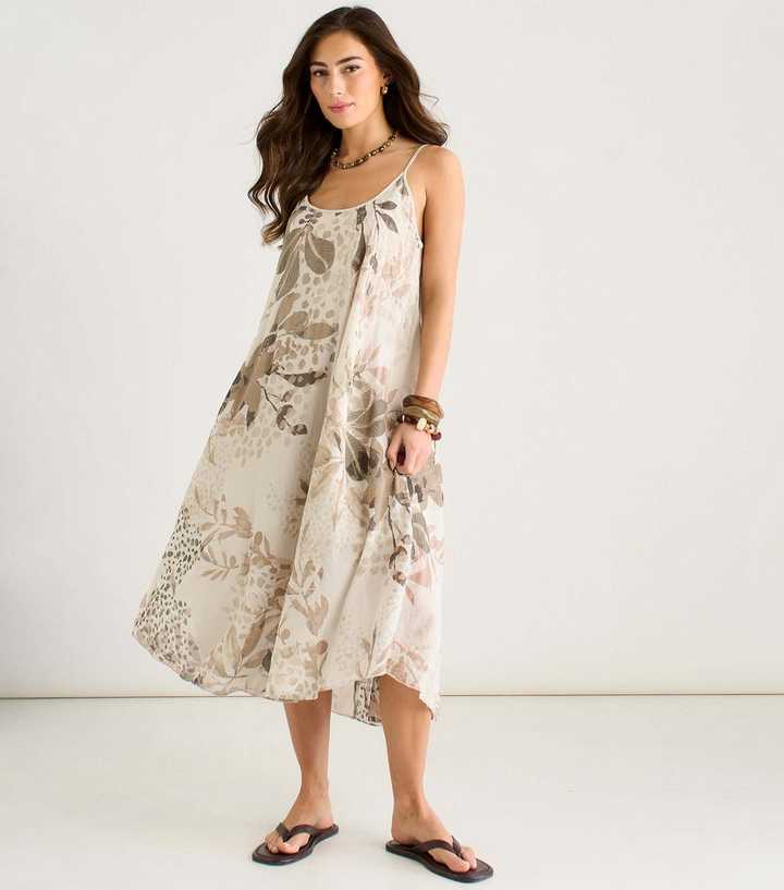 Gini London White Floral Strappy Midi Dress